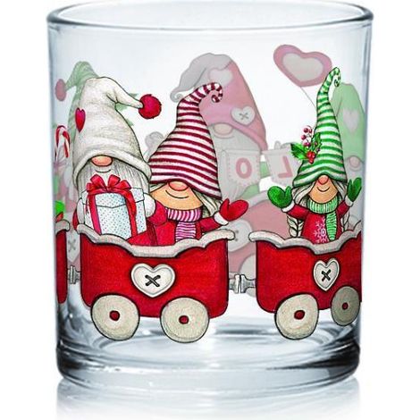 Set 3 Bicchieri da Tavola Natalizi in Vetro Christmas Train 220 cc (1/2)