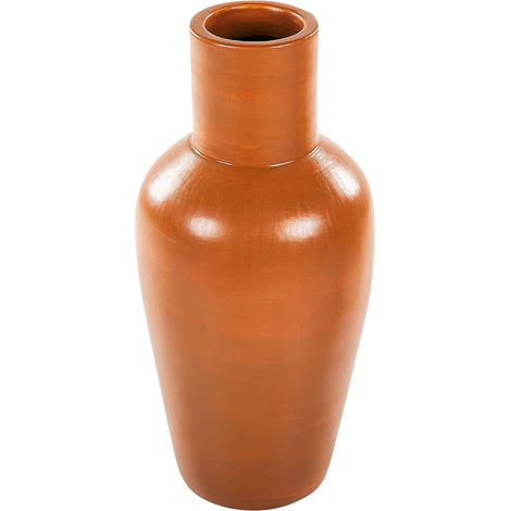 Vase Décoratif Orange en Terre Cuite 37 cm Peint à la Main Fleurs Sèches Karfi (1/5)