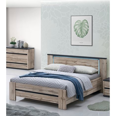 Lit adulte contemporain chêne canada Elza (1/4)