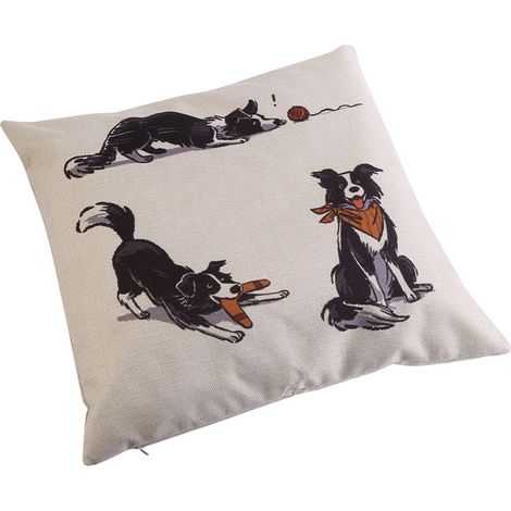 Housse De Coussin Chien Teckel - Lin Doux Fermeture Éclair Invisible - Décoration Canapé Chambre - 45x45cm (1/2)