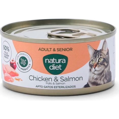 Natura Diet CAT Adult Paté Chicken & Salmon 85G caja x24