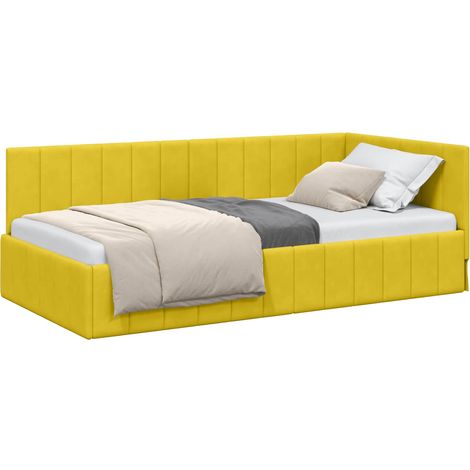 Maison Exclusive - Cornice del letto ad angolo Giallo 100 cm x 200 cm Velluto