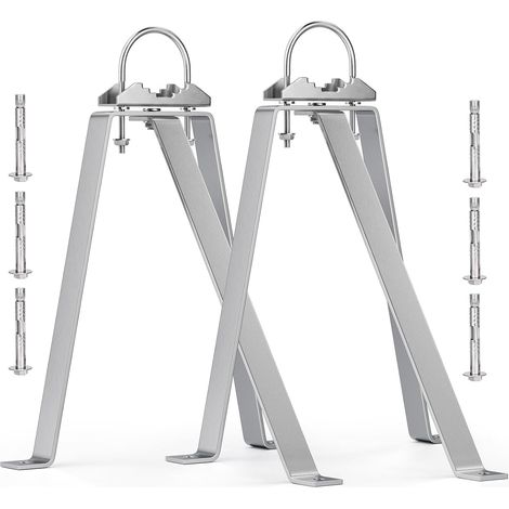 Double support mural/mât en acier inoxydable 30 cm – Support d'antenne jusqu'à 60 mm pour satellite, radio, DVB-T2, LTE parasol, voile d'ombrage (espacement de 30 cm) (1/5)