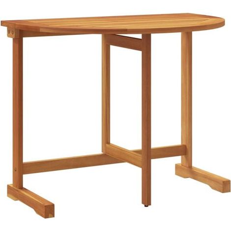 Table Pliante de Balcon en Bois d'Acacia Massif 90x60x72 cm Robuste (1/5)