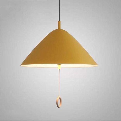 Suspension plafonnier parapluie jaune 40 cm pour chambre enfant, lampe aluminium moderne, éclairage décoratif nordique pour salon, salle à manger et chambre (1/5)