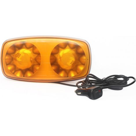 Feu d'avertissement LED orange 12–24 V / flash de signalisation avec base magnétique, 35 W – pour l'assistance en cas de panne,