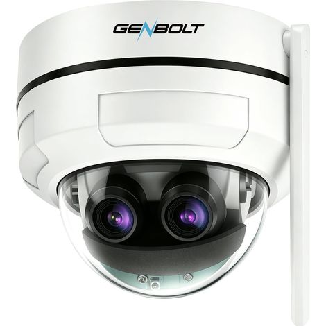 [Zoom Hybride PTZ WiFi Caméra Surveillance Intérieure et Extérieure,360° IP Dôme CCTV Double Objectif avec Suivi Automatique,IK10 Vandalisme,IP66 étanche (DC (1/5)