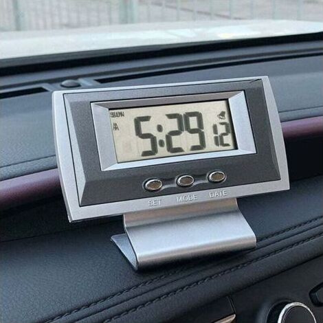 Voiture électronique Horloge de Bureau Mini Horloge électronique Petit Réveil Chronomètre Examen Sport Horloge, Voitures Tableau de Bord Intérieur Affichage de l'heure (1/4)