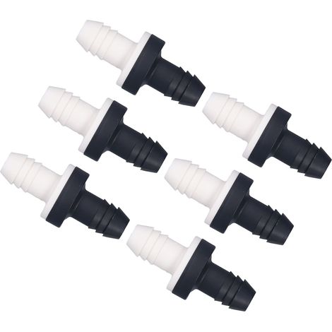 Clapet anti-retour ABS 6 pièces, diamètre 10mm (3/8"), pour fluides et gaz avec membrane en silicone, sens unique, étanche. (1/5)