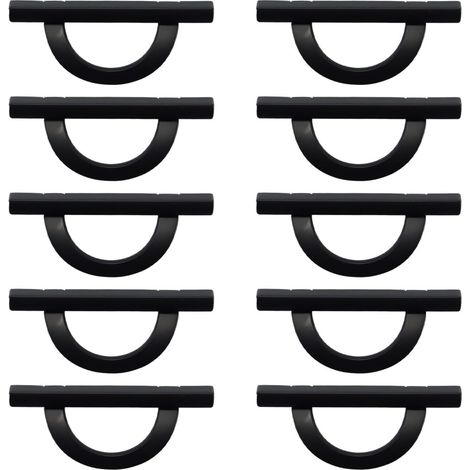 Lot de 10 poignées noires mates à entraxe de 96 mm - AM027 Quincaillerie pour meubles et rangements domestiques (1/5)