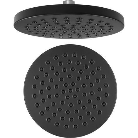 Aqualine Docce - Soffione doccia, diametro 20 cm, nero opaco SC120 (1/3)
