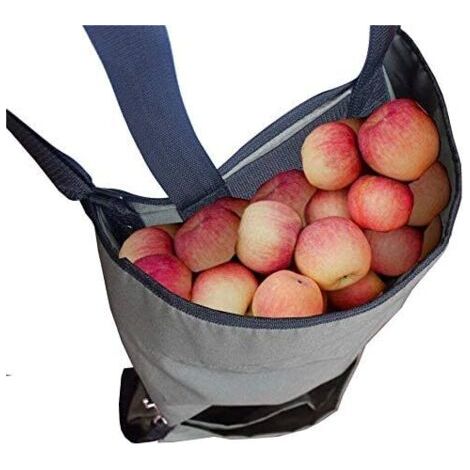 Tablier de cueillette de fruits de jardin, grand sac de cueillette de fruits en tissu Oxford robuste, poches de rangement vertes pour fruits, légumes