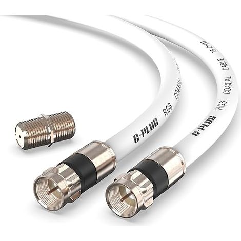 15 m RG6 Coaxial Cable, TV Antenna Cable, F Connectors (1/2)