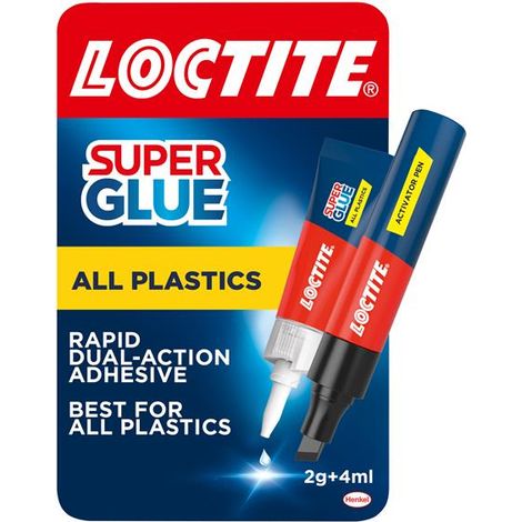 Loctite All Plastics Super Glue Kit – 4ml Tube and 2g Pen for Strong Bonding on Plastic Surfaces (1/5)
