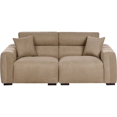 Sofa 3-Sitzer FAUSKAN Stoff Hellbraun