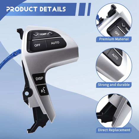 84250-06180 is suitable for high-spec Toyota Hilux multi-function steering wheel button switches. (1/5)