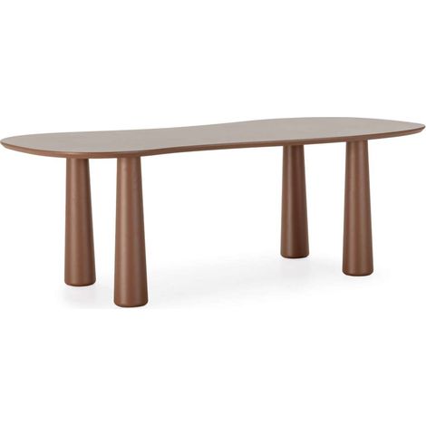 Mesa para comedor ovalada fija Md-Laila acabado terracota, 220cm(ancho) 76cm(altura) 110cm(fondo). (1/5)