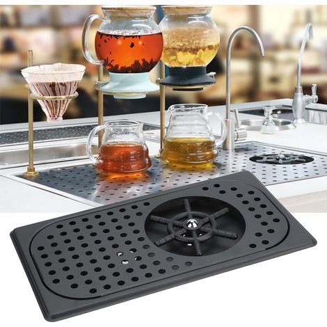 Lave-tasses automatique en acier inoxydable noir mat, usage domestique et commercial, idéal pour les bars.