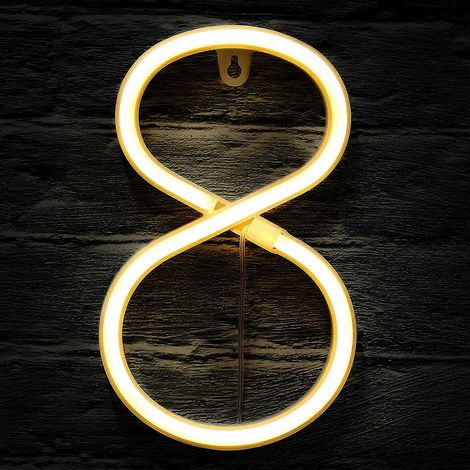 Plafonnier néon LED avec symboles alphanumériques et télécommande sans fil (1/5)