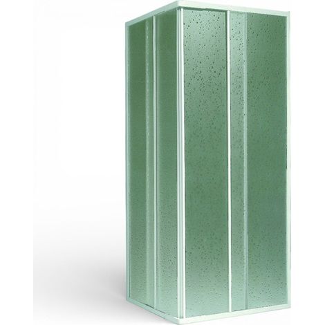 Box doccia ad angolo estensibile con struttura in alluminio bianco a 1 anta da 68 a 75 cm + 1 anta da 78 a 90 cm