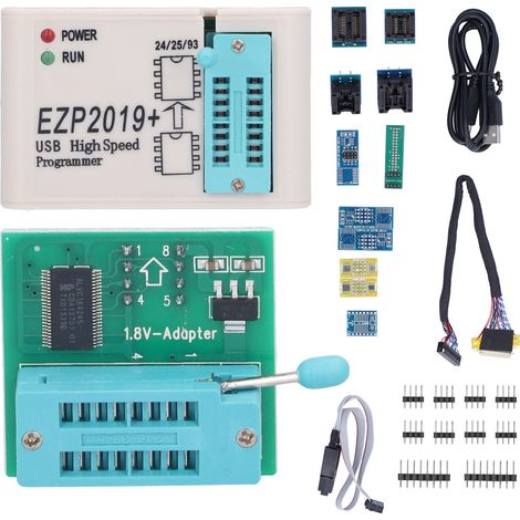 Shanrya Programmeur BIOS, Programmeur USB SPI EZP2019 Programmeur pour puces de Stockage sur Disque Dur pour Cartes mères d'ordinateur (1/5)