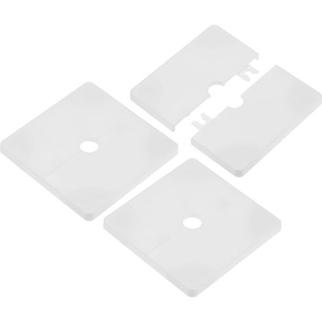 3-Pack Split Wall Flask, ABS Square Self-Adhesive Cover Plate for Pipe Accessories 10 mm/0.39 in Diameter, Floor/Ceiling [White, 7 mm/0.28 in H] (1/5)