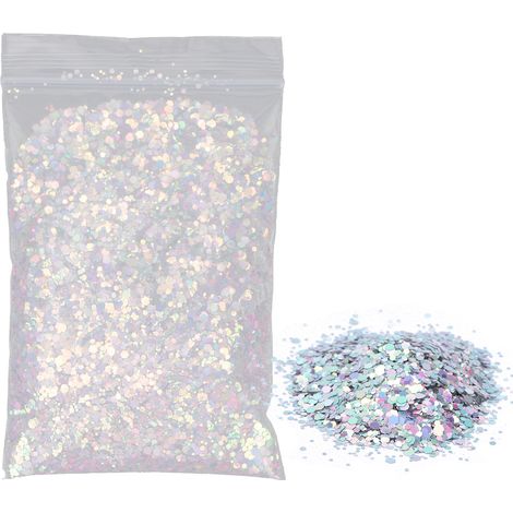 Poudre de paillettes mélangées pour ongles, flocons scintillants décoration 50g XL007D (1/5)