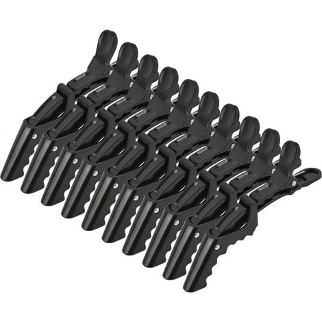 10er Set Krokodil-Haarklammern rutschfest, Friseur-Clips für Salon, Haarsträhnen-Abteilen Färben Schneiden (1/5)