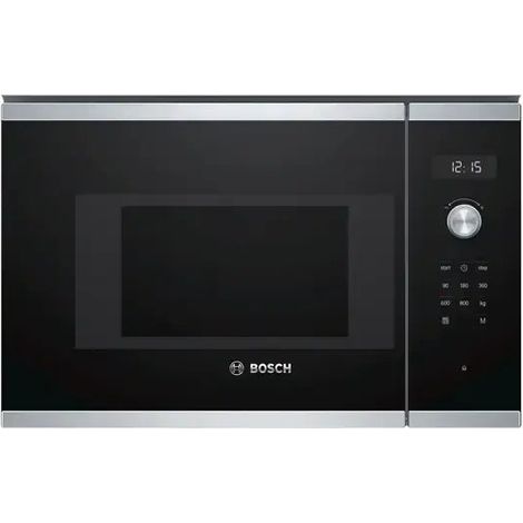 [GEBRAUCHT] B-Ware Bosch Mikrowelle Einbaugerät Ofen Silber Garraum 20 Liter Lcd Timer 800 Watt