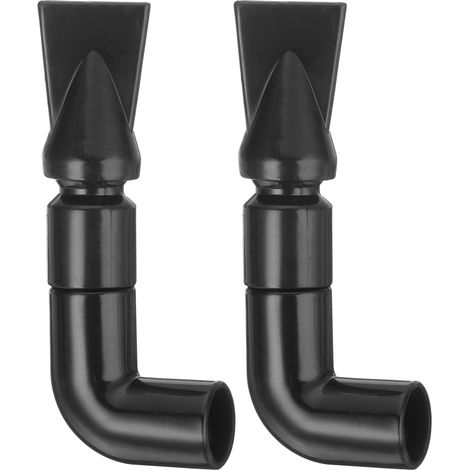 2pcs Aquarium Buse, 360°Libre Rotation Plastique Aquarium Pompe Buse, 15mm/0.59" OD Plat Eau Sortie Retour Tuyau Raccord pour Aquariums Poissons Réservoirs (Noir) (1/5)