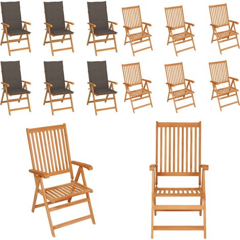 Chaises de jardin lot de 6 avec coussins taupe Bois teck massif - Chaise De Jardin - Mobilier De Jardin - Fauteuil De Jardin - Terrasse - Extérieur - Home & Living (1/5)