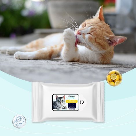 Lingettes nettoyantes pour animaux, soin doux des yeux des chats et des chiens, nettoie les traces de larmes et les sécrétions oculaires – 10 unités (1/5)