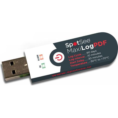 Spotsee Maxilog PDF registrazione dati temperatura 90g