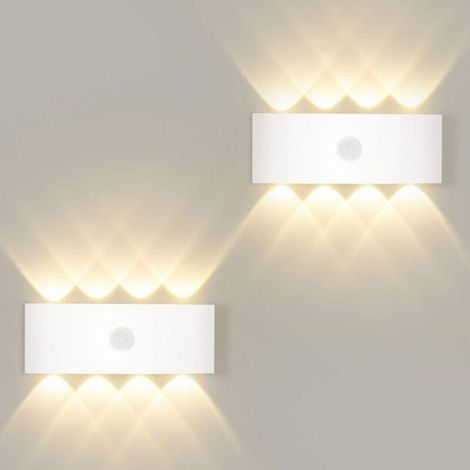LangRay 8W Applique avec Détecteur de Mouvement,Allumage et Extinction Automatiques Applique Blanc Chaud 3000K,Lampe Mural Capteur d'éclairage pour Extérieur/Intérieur IP65 (1/5)