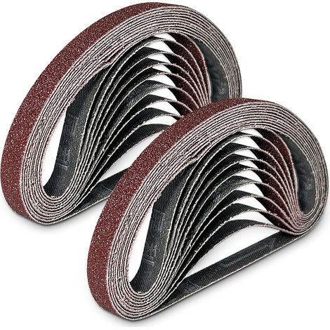 30 Pièces Bande Abrasive 13 x 457 mm, Bandes Abrasives Mixte (6 x Grains 80/120/150/240/320) Ensemble de Bandes Abrasives, pour Ponceuses à Bande (1/5)
