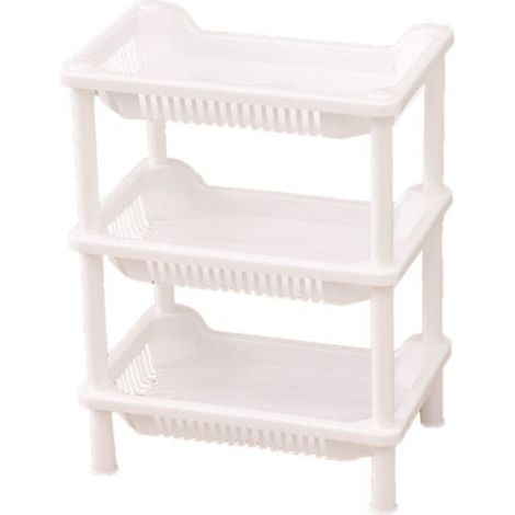 Étagère debout de salle de bains Étagère sur pied de salle de bain à 3 niveaux, support de salle meuble boite Carré (1/2)