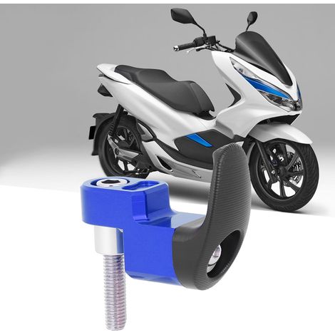 Crochet de casque de moto en alliage d'aluminium, support à bagages compatible avec Honda PCX125 et PCX150 (bleu) (1/4)