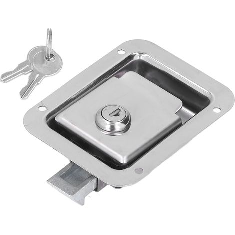 Serrure remorque camping inox poignée encastrée loquet porte caravane pour coffre boîte électrique armoire (1/5)