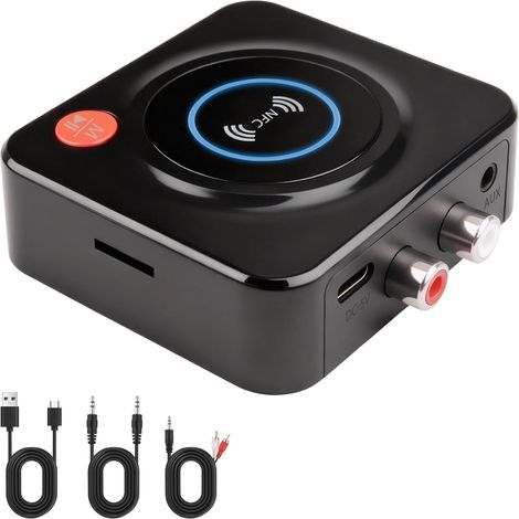 Récepteur Bluetooth 5.1, RCA 3,5 mm Jack AUX Adaptateur Adaptateur Audio, Compatible avec Enceintes, Chaînes Hi-FI, Téléviseurs Et Voitures, Connexion Automatique (1/5)
