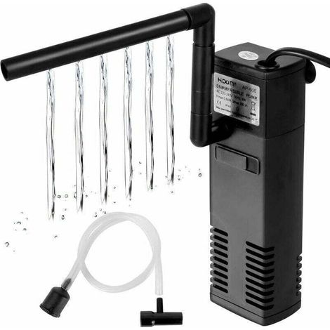 UlisemFiltre Aquarium à Débit d’Eau 4 W 600L/H Filtre Interne pour Aquarium 60L Filtre Pompe Aquarium avec éponges Filtrantes pour Poisson (1/4)