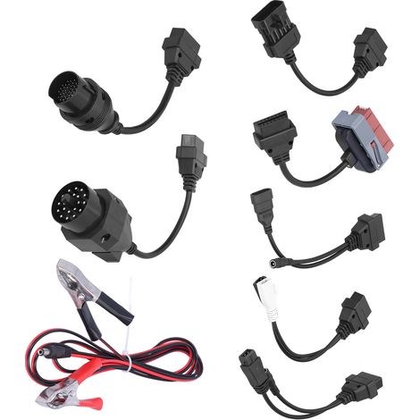 Kit 8 pièces câbles auto OBD2 diagnostic, ligne d'alimentation adaptateur convertisseur, connecteur pour voiture, ensemble complet de test électronique. (1/5)