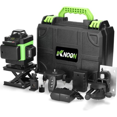 Livella multifunzione a 16 linee, livella laser a linea verde, autolivellamento a 3°, luminosità regolabile, due batterie e un caricabatterie, 220V (1/5)