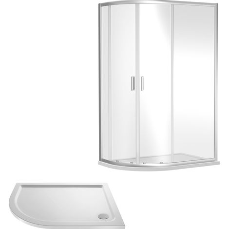 Balterley Almington Shower Enclosure Bundle: Offset Left Hand Quadrant & Slimline Tray, 1000 x 800 mm Chrome/White