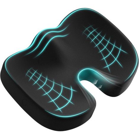 Cuscino ergonomico in memory foam, adatto per scrivania, auto e sedia a rotelle. (1/2)