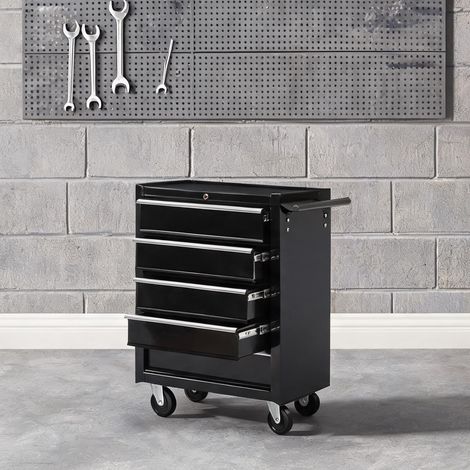 Servante d'atelier coloris noir en acier 61,6 x 33 x 75 cm (1/5)