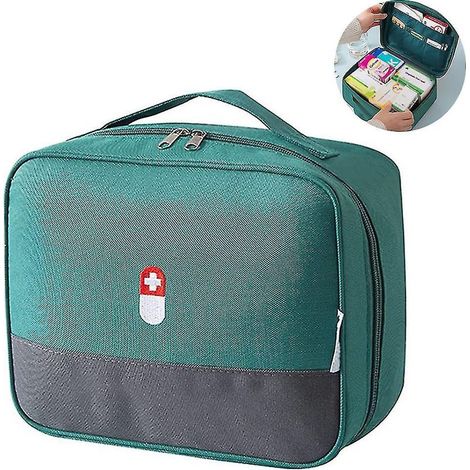 Trousse de premiers secours zippée, organiseur de médicaments, pochette d'urgence vide -- (1/5)