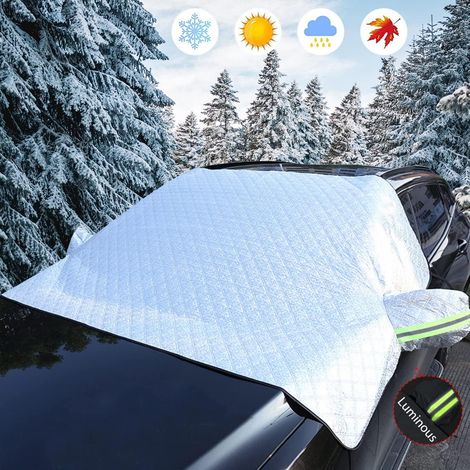 Telo copriparabrezza per auto, parasole per parabrezza anteriore, protezione da gelo, neve, ghiaccio, pioggia, polvere e sole, adatto alla maggior parte delle auto e dei SUV (230x140 cm)