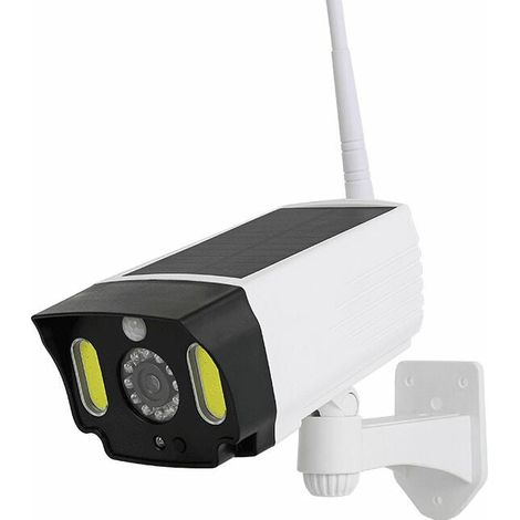 Caméras factice d'extérieur Sécurité et antivol avec panneau solaire et détecteur de mouvement. CCTV LED étanche, avec lumière LED rouge clignotante avec 20 LED spot lumière 56Vingt THSIDNE (1/4)