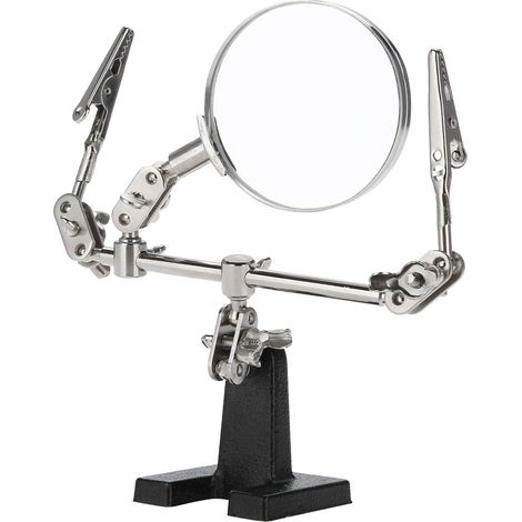 3ème Main Outil d'Aide Loupe 5X pour Bijoux Accessoire avec 2 Pinces
