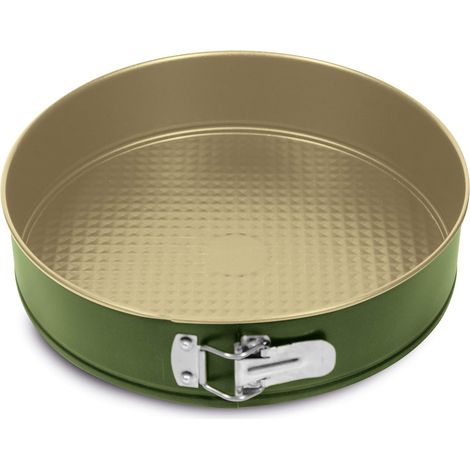 Guardini, Tortiera apribile 1 fondo Ø 22 cm, Acciaio con rivestimento antiaderente a base di Cera di Carnauba, Colore verde/beige, Made in Italy, Linea B-Nat (1/4)